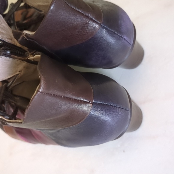 Spring Step Estrella Oxford Pump Heel Purple Leather Victorian Fall Booties 36EU - Picture 8 of 9